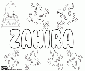 Zahira, Arabic name coloring page