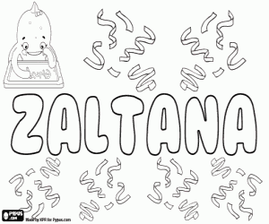 Zaltana, name for girl coloring page