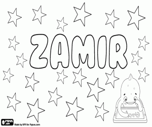 Zamir, name for boy coloring page