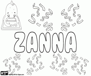 Zanna, diminutive female coloring page