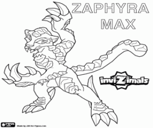 Zaphyra Max, a feline Invizimals coloring page