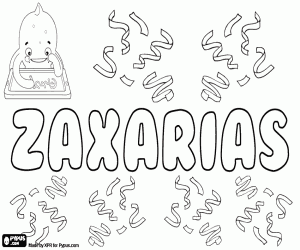 Zaxarias, male greek name coloring page
