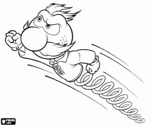 Zebedee in action coloring page