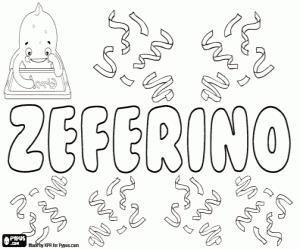 Zeferino, portuguese name coloring page