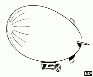 Zeppelin - Airship or dirigible  coloring page