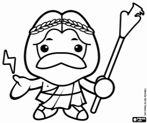 Zeus or Jupiter, the king of gods coloring page