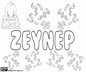 Zeynep, Turkish name for girl coloring page