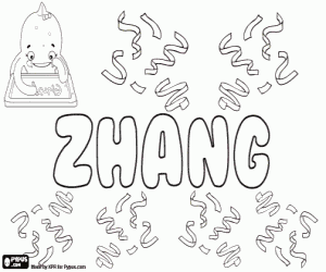 Zhang, Chinese name coloring page