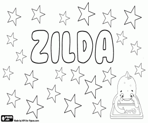Zilda, feminine diminutive coloring page