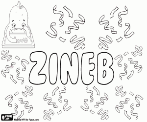 Zineb, Berber female name coloring page