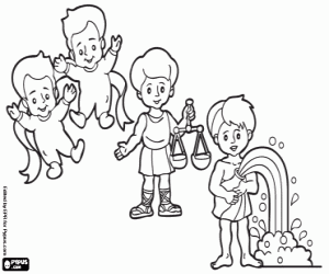 The zodiac air signs coloring page