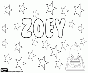 Zoey, variant of Zoe coloring page