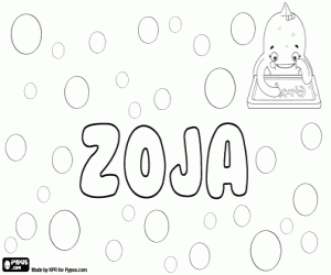 Zoja, name in various languages coloring page