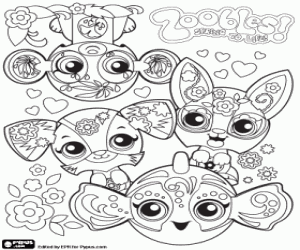 The Zoobles live on an island coloring page