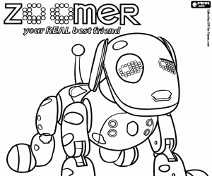 Zoomer, the interactive robotic dog coloring page