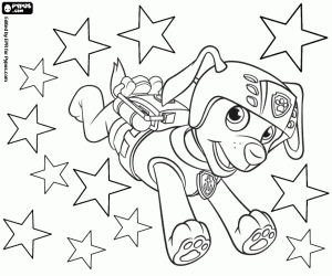 Zuma at Christmas, Paw Patrol coloring page