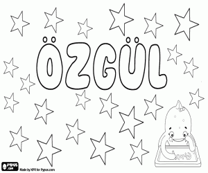 Özgül, Turkish name for girl coloring page