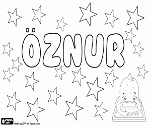 Öznur, Turkish unisex name coloring page