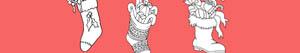 Christmas socks and boots coloring pages