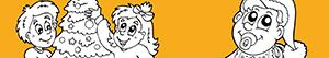 Children and Christmas coloring pages