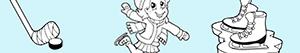 Sports on ice. Winter sports coloring pages