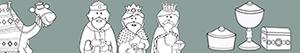 Material for Three Wise Men coloring pages