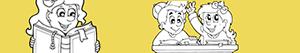 Kids at school coloring pages