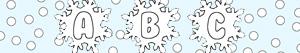 Alphabet with snowflakes coloring pages